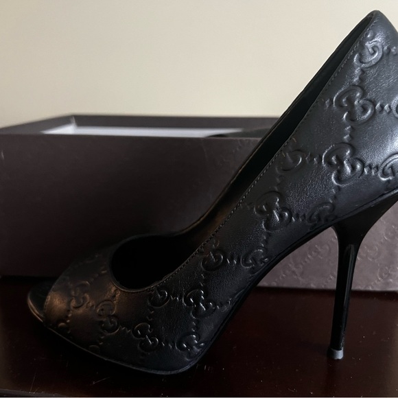 Gucci leather peep toe heels - Picture 4 of 6
